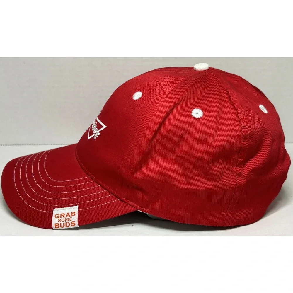 Budweiser‎ Grab Some Buds Hat Adjustable Baseball Cap K-Products Red EUC